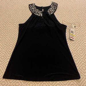 Navy sleeveless top jewel neck sz medium/small NWT
